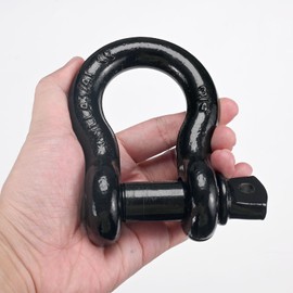 Leero 3/4" D Ring Shackles, 4.75 tons (10,472lbs) Working Load Limit, Clevis Shackle with 7/8" Alloy Screw Pin, Heavy Duty Shackles for Towing, Terrain Vehicle, Jeep, Trailer, Black (3 Pack)