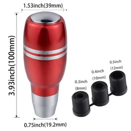 Padaodao Shifter Knob with Button, Red Aluminum Shift Knobs Car Stick Head Accessories for Most Automotive Transmission