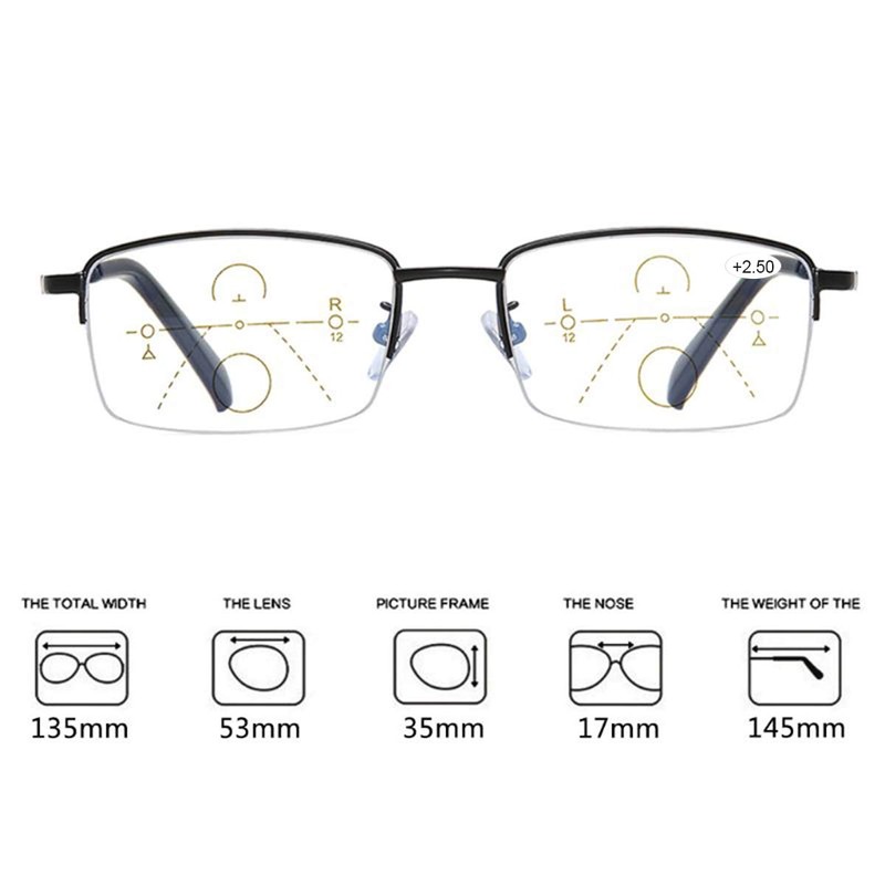 MIRYEA Progressive Multifocus Reading Glasses Blue Light Blocking Computer Readers