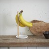 Yamazaki 2411 TOSCA Bananenständer, weiß, Stahl/Holz, Minimalistisches Design
