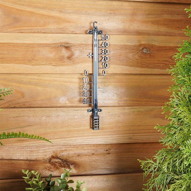 Außenthermometer Innenthermometer Zimmerthermometer Thermometer schwarz 25 cm