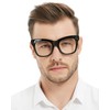 MARE AZZURO Oversized Reading Glasses 1.25+ Men Fashion Thick Readers