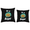Healthy Round Bread Dog Bagels Throw Pillow, 18x18, Multicolor