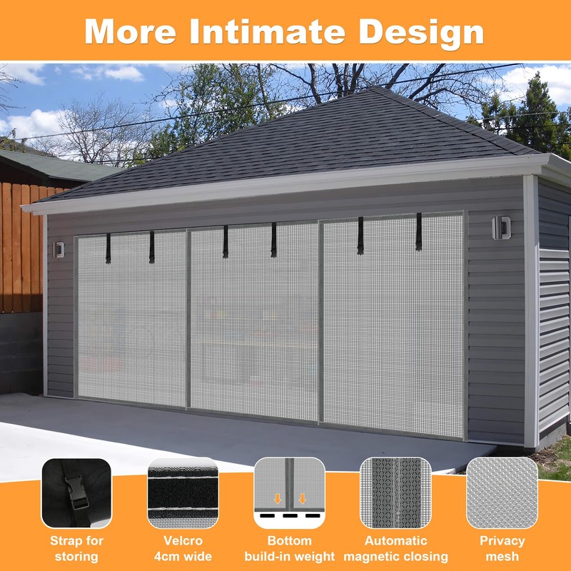 LIAMSTPrivacy Garage Door Screen Blackout for 1 Car Garage-10x10T Privacy
