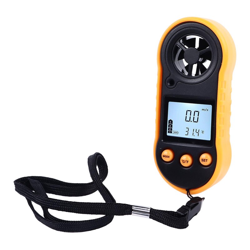 Digital Anemometer LCD Screen Handheld Wind Speed Meter Wind Temperature