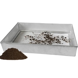 Large Steel Soil Sifter(17.5 x 12.5 inches),Dirt Sifter,Rock Sifter,Compost Sifter for Gardening, Garden Sieve for Compost Dirt Rocks Pellet Gravel Sand Leaves with 1/4" Mesh