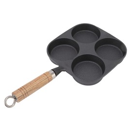 Egg Frying Pan, Cast Iron Cooking Utensils 4 Cup Egg Frying Pan Easy for Burgers for Pancakes for Breakfast