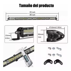 PUNKZZ Barra De Luz Led 20 Pulgadas 52 Led 152w Jeep Universal
