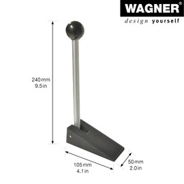 WAGNER Comfort Door Wedge 105 x 50 x 240 mm, Locking Lever Made of Steel, Thermoplastic Rubber, for Sliding and Clamping, Fixes the Door, Protects Door and Wall - 15697501