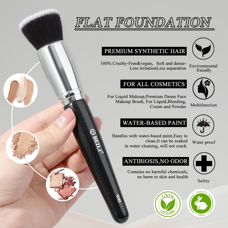 BEILI 15pcs Makeup Brush Set Professional Makeup Brushes Foundation Powder