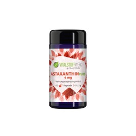 Vitalstoffwerk® Astaxanthin Plus Capsules, Pack of 60 Astaxanthin Capsules with Carrot Powder, High Dose Antioxidant from Algae