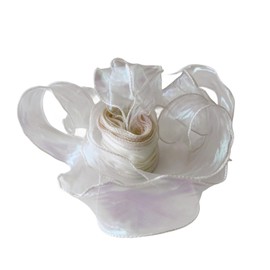 1-1/2 Inch Wide Iridescent Ivory Chiffon Ribbon 10 Yards Satin Organza Chiffon Ribbons for Flower Bouquets Gift Wrapping Wedding Decor Christmas Decoration