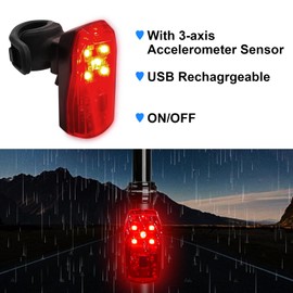 ANTELA Fahrrad Rücklicht LED StVZO Zugelassen USB-C Aufladbar IPX4 Wasserdicht Fahrradlicht Hinten