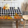 CUSUGBASO Thanksgiving Tablecloth 60x84 Inch Rectangle - Black Plaid Pumpkins