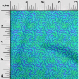 oneOone Cotton Jersey Sea Green Fabric Batik Sewing Material Print Fabric by The Meter 58 Inch Wide