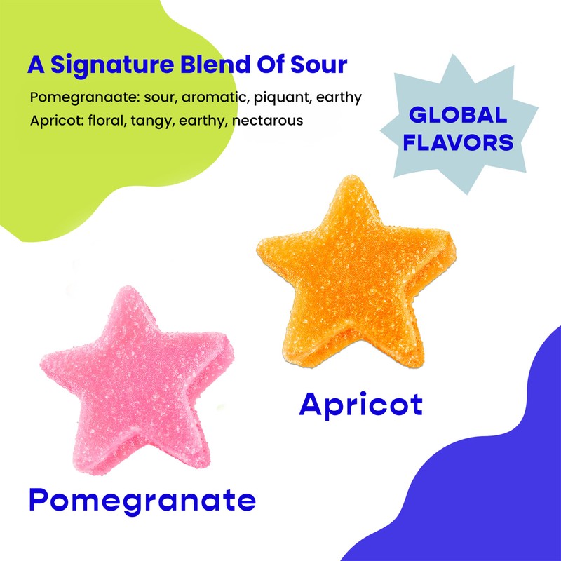 Better Sour Pomegranate Apricot Gummy Stars Candy - 10 Pouch