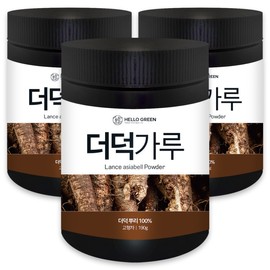 Hello Green Domestic Deodeok Powder 190gX3 (Pack) Total 570g / 헬로우그린 국내산 더덕 가루 190gX3(통) 총570g