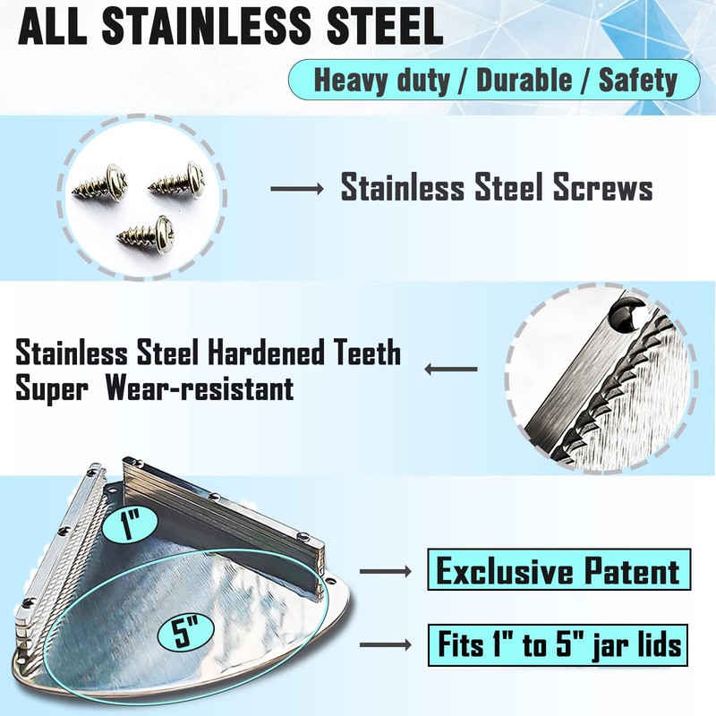 GOLDTREE Latest Stainless Steel Jar Openers for Seniors, Under Cabinet