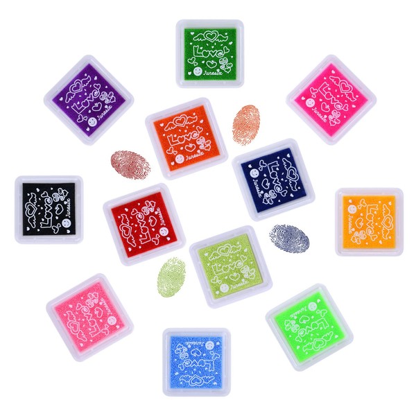 Vicloon Mini Craft Ink Pads, 12pcs Ink Stamp Pad, Finger