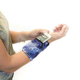 Sprigs 2 Pocket Banjees Wrist Wallet Purple Paisley