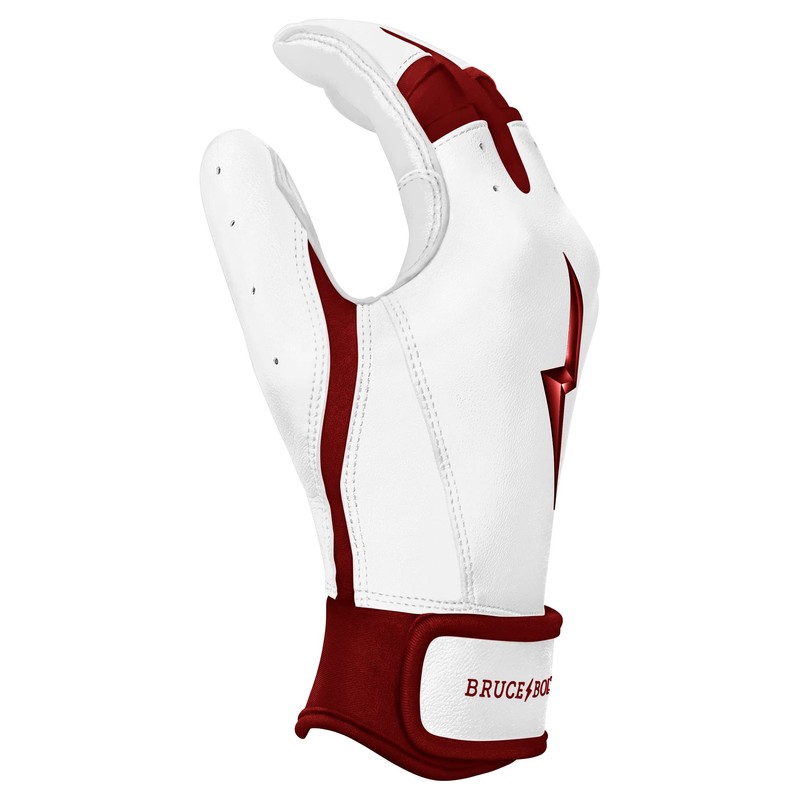 BRUCE BOLT Chrome Series Short Cuff Maroon Batting Glove -