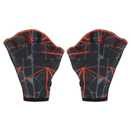 PATIKIL Swim Gloves with Ribbon Swimming Gloves Printed Waterproof Training Parts Swimming Dive Large Dark Grey