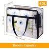NXANZ Clear Clothes Storage Bags 40L Blanket Comforter Bedding Moving