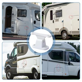 Caravan Door Retainer Catch 2 Pairs T-Shape Patio Door Holders, White Motorhome Door Stops Secure & Durable Door Lock Kit for RV Campervans Caravans Motorhomes Shutters Cabinets