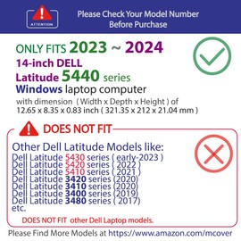 mCover Case ONLY Compatible for 2023～2024 14" Dell Latitude 5440 5450 Series/Precision 3480 3490 Series Windows Notebook Computer (NOT Fitting Any Other Dell Models) - Blue