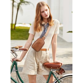 Telena Sling Bag for Women Vegan Leather Fanny Pack Crossbody Bags Chest Bag for Women Brown