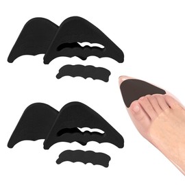 Toe Filler Inserts [4 Pairs] for Shoes Too Big, Adjustable Toe Plug Shoe Inserts, Half Cushion Inserts for Women High Heels Sneakers (Black+Beige)