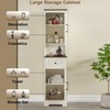 ChooChoo Farmhouse Storage Cabinet, Tall Bathroom Storage Cabinet with Door&Adjustable