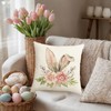 HLCYGJIN Easter Pillow Covers 18x18 inch Happy Easter Hunny Bunny