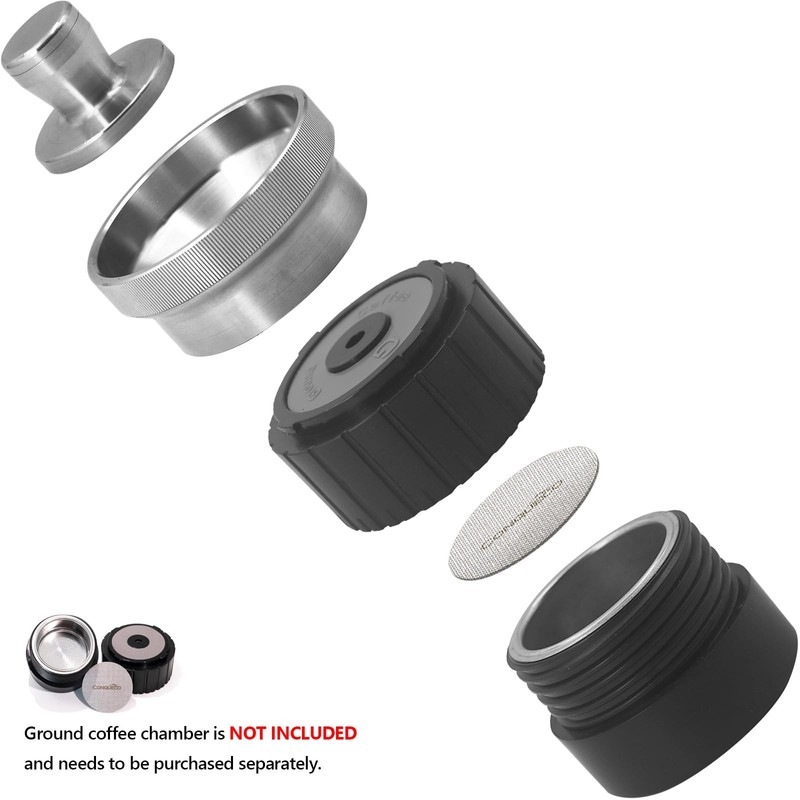 CONQUECO Coffee Tamper 44mm Dosing Funnel: Aluminum Alloy - Only
