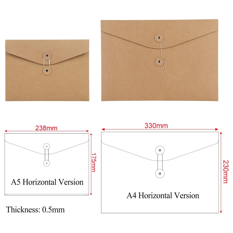 Pack of 10 A5 Document Wallet Presentation Folder Cardboard File