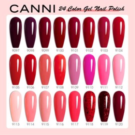 CANNI 30Pcs 9ML Hema-free Gel Nail Polish Set,Dark Red Hot Pink Purple Brown Burgundy Red Gel Polish Kit Soak Off LED Nail Gel Polish Set Nail Art Starter Manicure Salon DIY at Home
