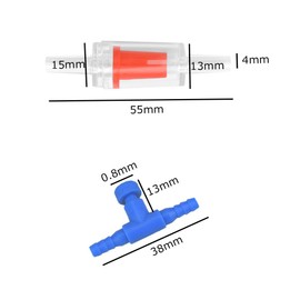 12Pcs Aquarium Pump Protectors, 4mm Aquarium Air Pump Accessories, Fish Tank Accessories for Air Pump Line, One Way Non-Return Check Valve Aquarium Air Pump Accessories (6 Check valves+6 Control)