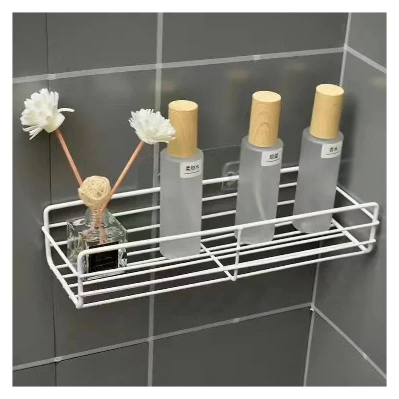 Metal Shower Shelf for Bathroom Storage – Wall-Mounted Single-Tier Organizer