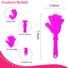 8 PCS Hand Clappers 7.5 Inch Plastic Hand Clappers Noisemakers Cheer Noise Makers Finger Noise Maker for Sporting Events Basketball Football Game Birthday Cheers Supplies Party Favors