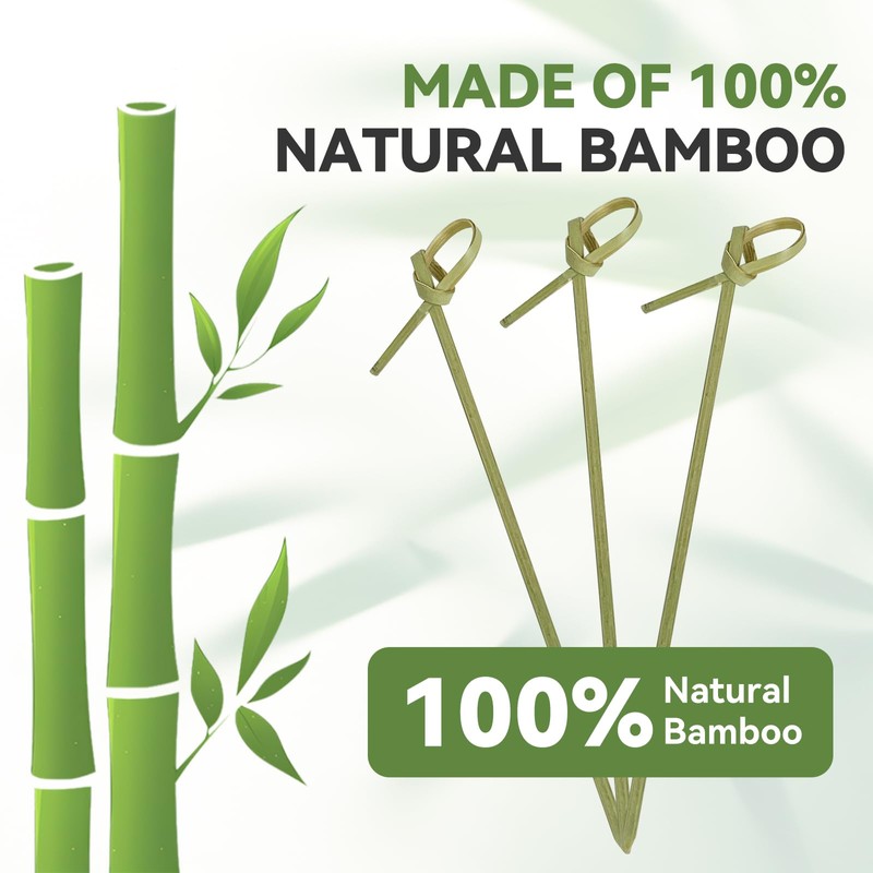 200PCS Cocktail Picks Bamboo Skewers for Appetizers, Fancy Toothpicks for