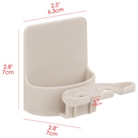 2 PCS Self-adhesive Toothbrush Holders Wall Mounted, Water Proof Toothbrush Hook, 3 in 1 with Toothbrush Hanger Toothpaste Holder and Gargle Cup Holder for Bathroom Shower (beige)