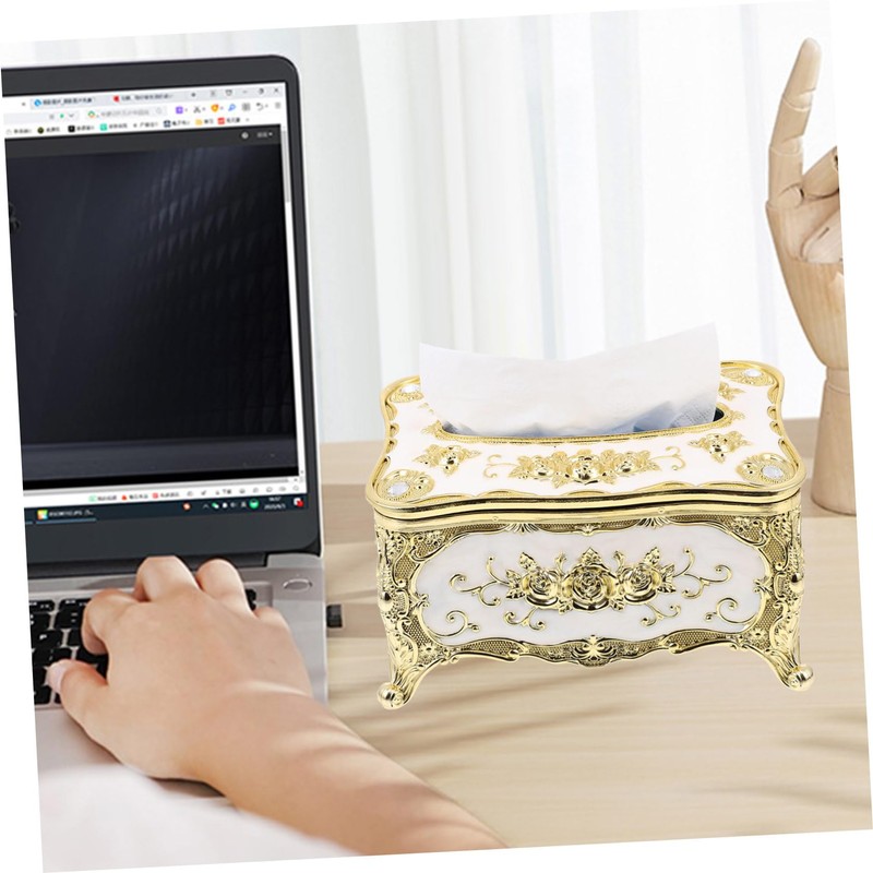 LABRIMP Elegant European Style Tissue Holder Trimmed Fashion Tissue Box