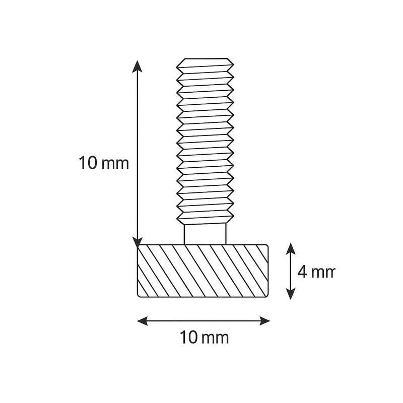 PrecisionGeek Aluminium M3 x 10mm Flat Knurled Thumb Screws Aluminium