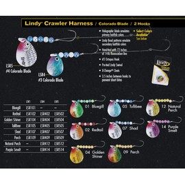 Lindy Colorado Blade Crawler Harness Spinner Fishing Lure with Holographic Blades and Hand-Selected Bead Patterns, Golden Shiner, #3 Colorado Blade (LSR404)