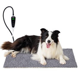 ZOMISIA Dog Heating Pad 32x20 Inch - 11 Adjustable Temperature and 25 Timer Options, Heated Dog Bed Indoor Waterproof with Chew-Resistant Cord for Large Dogs