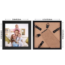 Giftgarden 4x4 Picture Frame Black, 4 by 4 Thin Square Photo Frame for Gallery Wall Tabletop Display, Single