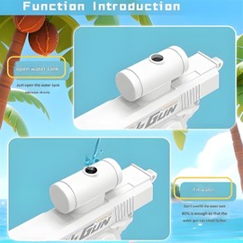 Prank Water Gun, Prank Squirt Gun, Compulsive Two-Way Water Guns, Reverse Prank Surprise Water Guns - Shoots Back at User! Hilarious Novelty Toy for Parties & Summer Fun (White+Blue)