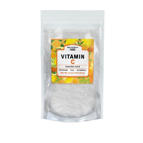 Unpretentious Baker Vitamin C Powder (1 lb) Ascorbic Acid, Resealable Bag