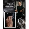 Jstyle 4mm Silver Titanium Wedding Band for Women Men, Comfort