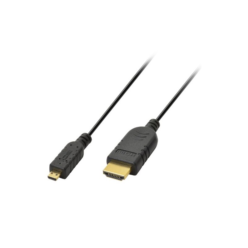 GREEN HOUSE Slim HDMI Cable, typeA-typeD, 6.6 ft (2 m),